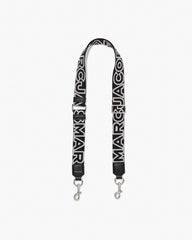 Marc Jacobs Sale - The Thin Outline Logo Webbing Strap Black/Silver