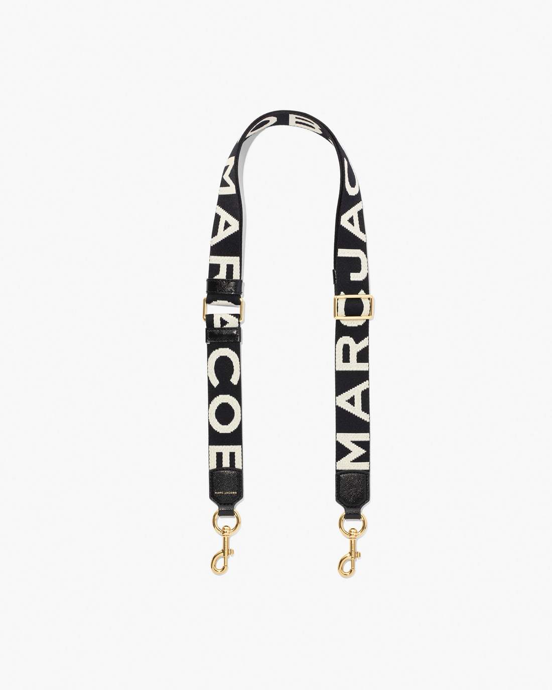 Marc Jacobs Discount - The Thin Logo Webbing Strap Black/White
