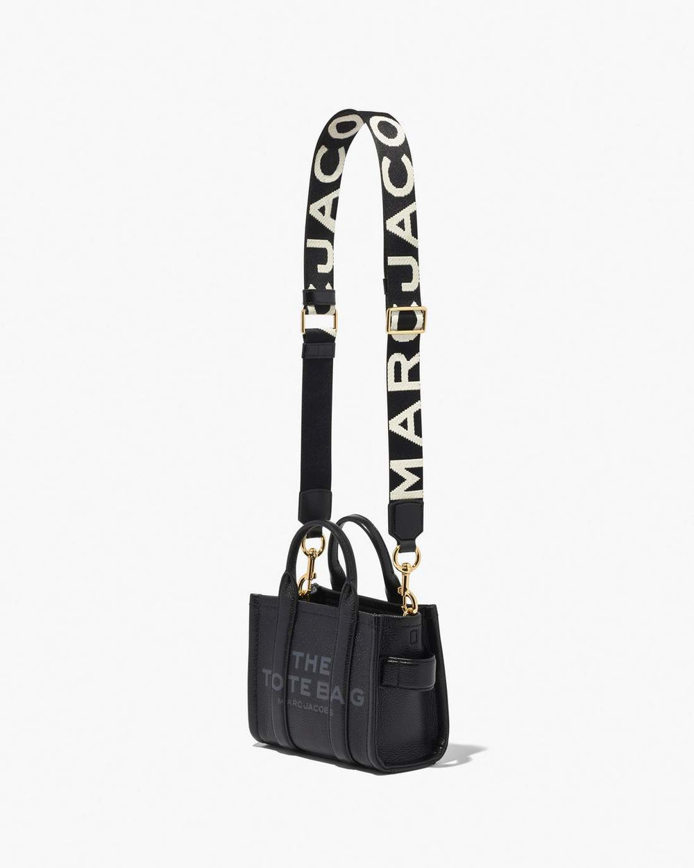 Marc Jacobs Discount - The Thin Logo Webbing Strap Black/White