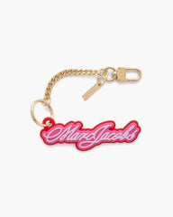 Marc Jacobs Online - The Cursive Logo Bag Charm Bow Pink Multi