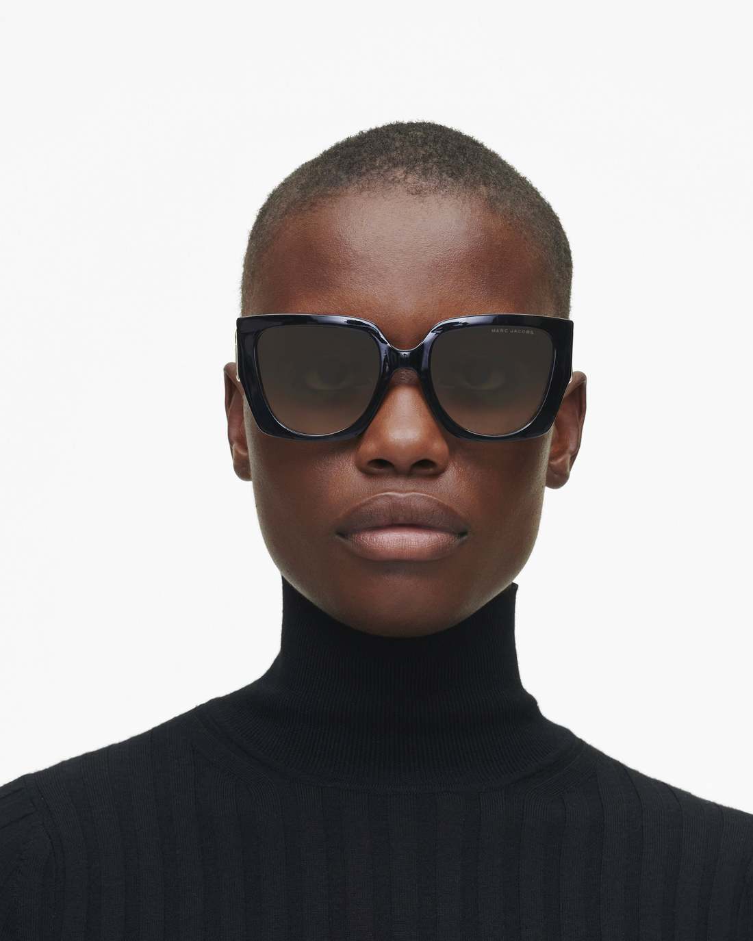 Marc Jacobs New - The J Marc Square Cutout Sunglasses Black