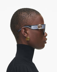 Marc Jacobs New - The J Marc Square Cutout Sunglasses Black