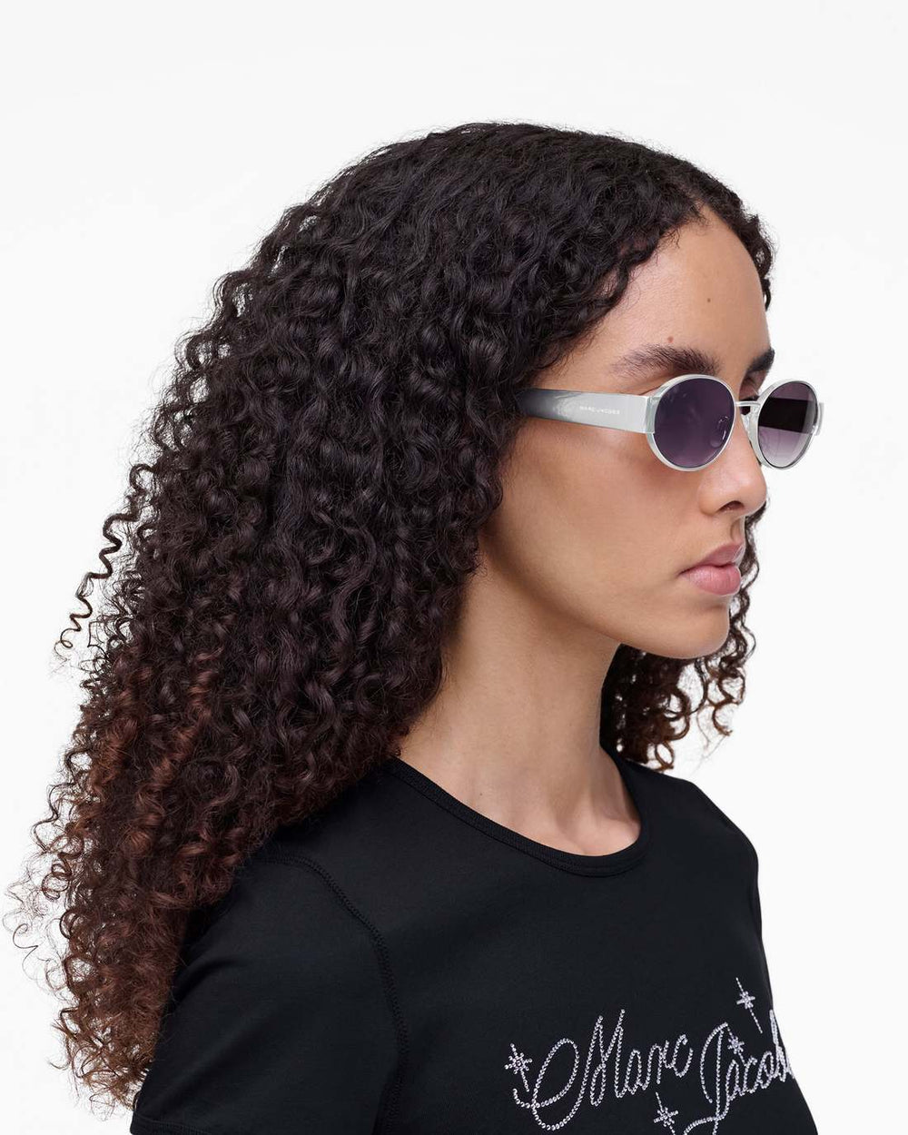 Marc Jacobs Sale - The Classic Logo Round Sunglasses Silver