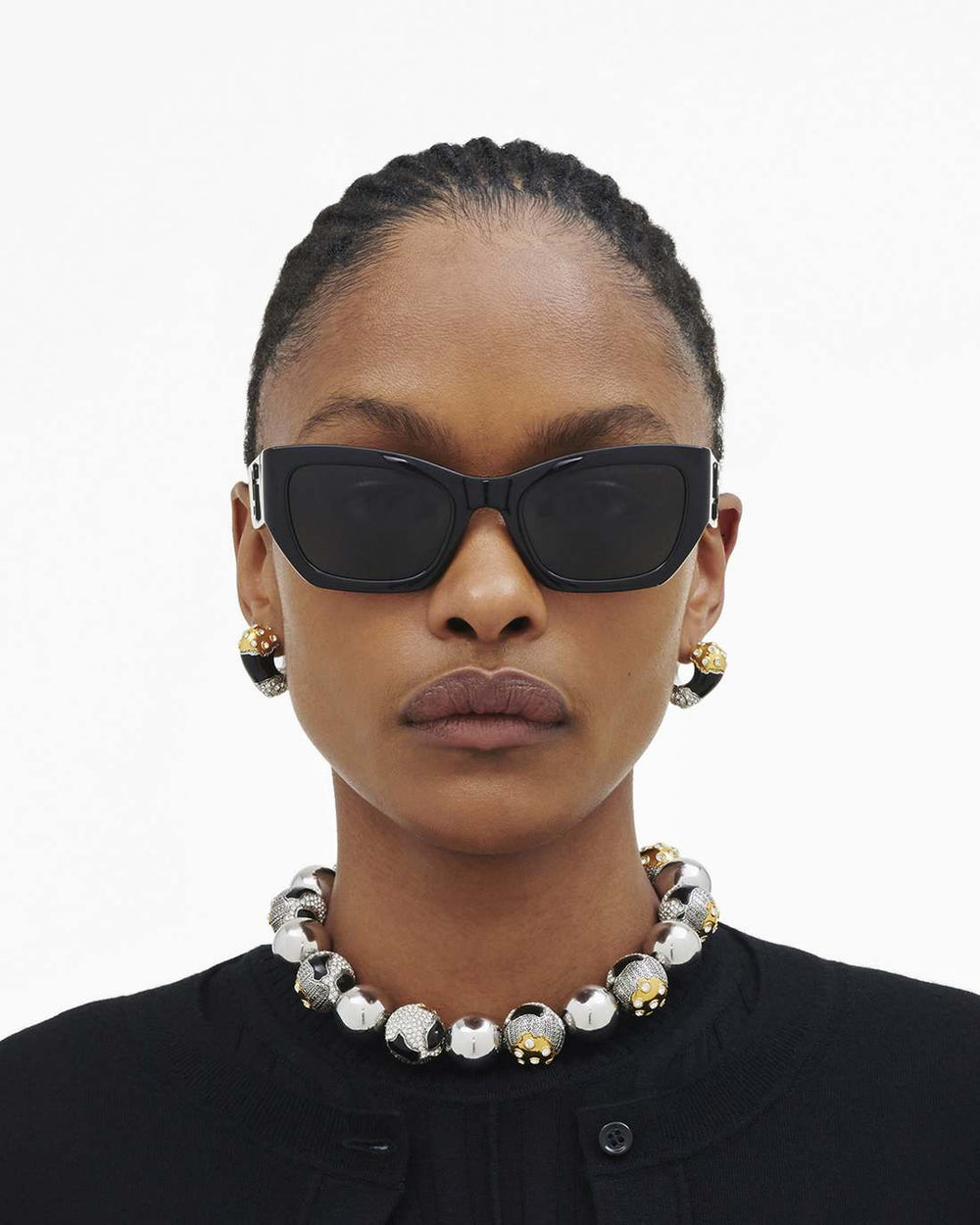 Marc Jacobs Sale - The J Marc Square Cat Eye Sunglasses Black