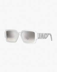 Marc Jacobs Outlet - The Bold Logo Square Mirrored Sunglasses White/Grey