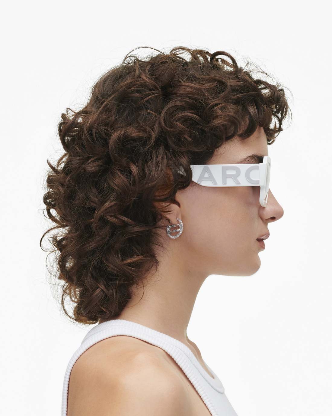 Marc Jacobs Outlet - The Bold Logo Square Mirrored Sunglasses White/Grey