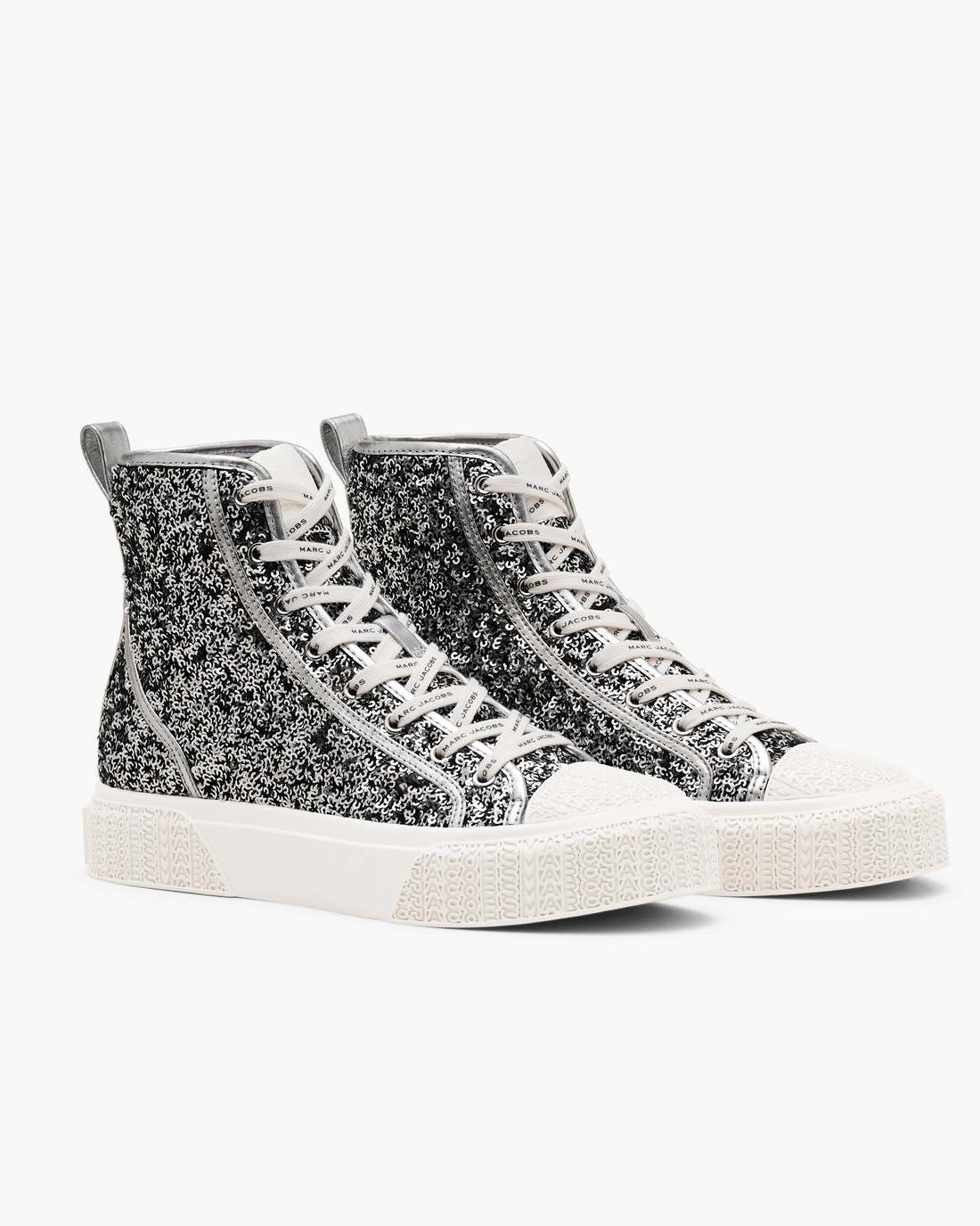 Marc Jacobs Outlet - The Sequin High Top Sneaker Silver