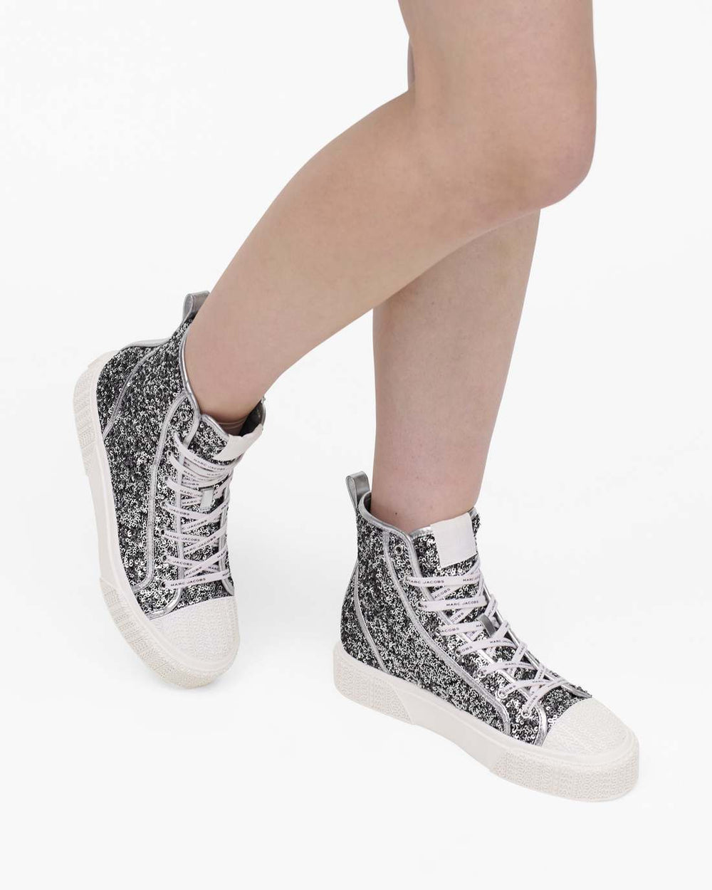 Marc Jacobs Outlet - The Sequin High Top Sneaker Silver