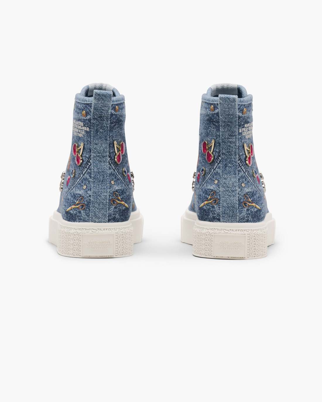Marc Jacobs New - The Trinket Charm High Top Sneaker Medium Wash Multi