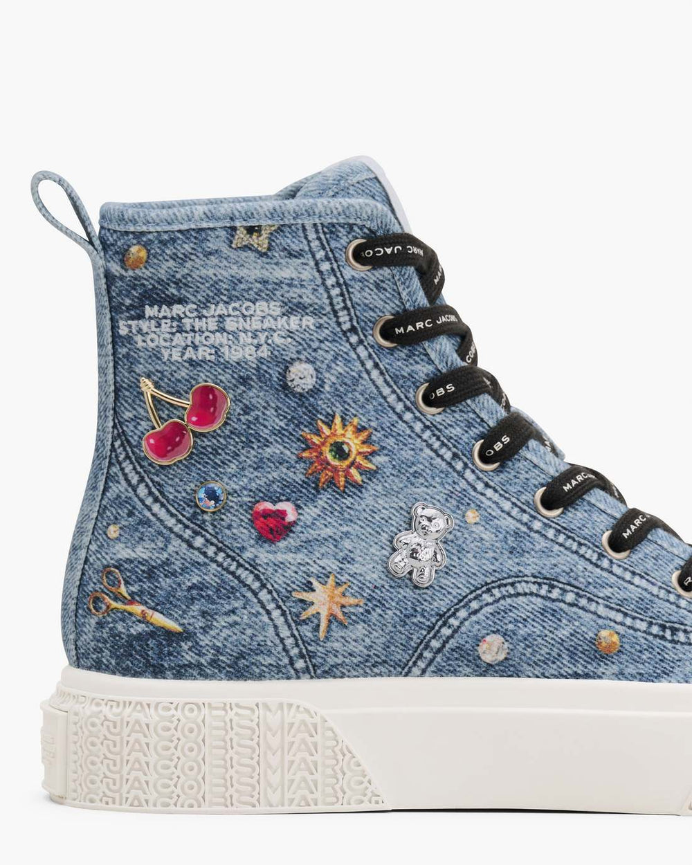 Marc Jacobs New - The Trinket Charm High Top Sneaker Medium Wash Multi