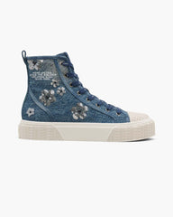 Marc Jacobs Online - The Sequin Daisy Denim High Top Sneaker Vintage Indigo
