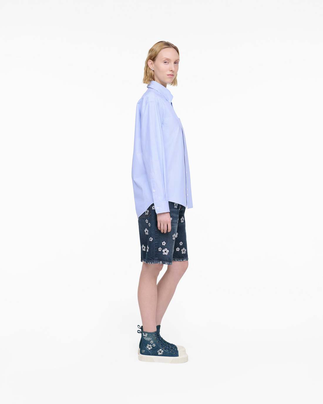 Marc Jacobs Online - The Sequin Daisy Denim High Top Sneaker Vintage Indigo