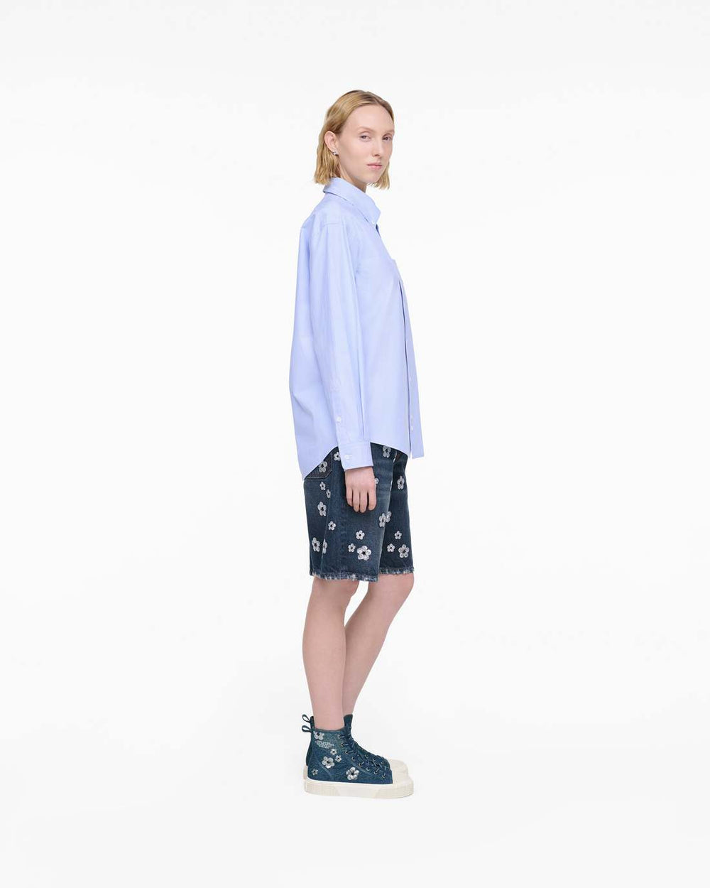 Marc Jacobs Online - The Sequin Daisy Denim High Top Sneaker Vintage Indigo