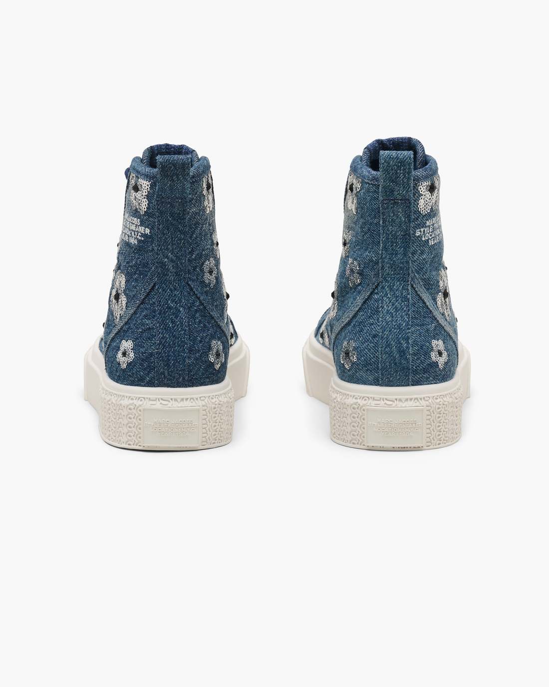 Marc Jacobs Online - The Sequin Daisy Denim High Top Sneaker Vintage Indigo