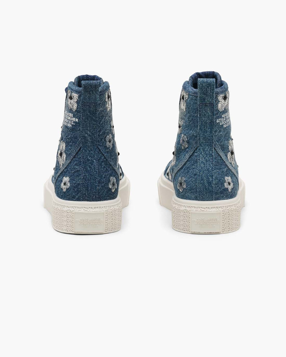Marc Jacobs Online - The Sequin Daisy Denim High Top Sneaker Vintage Indigo
