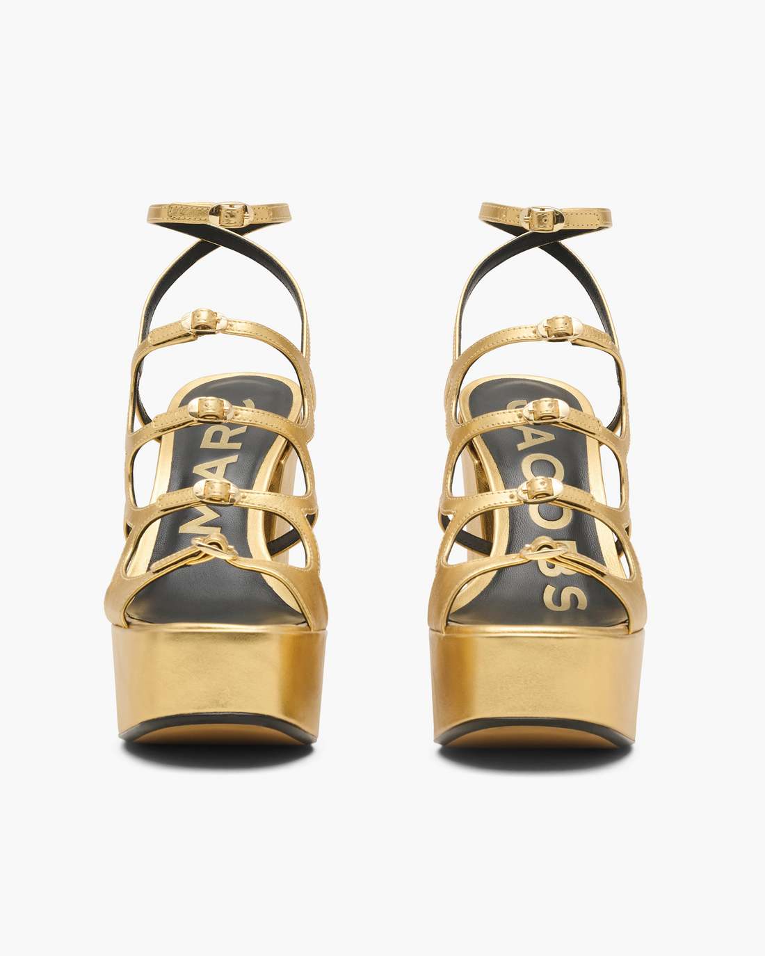 Marc Jacobs New - The Metallic Leather Kiki Platform Sandal Gold