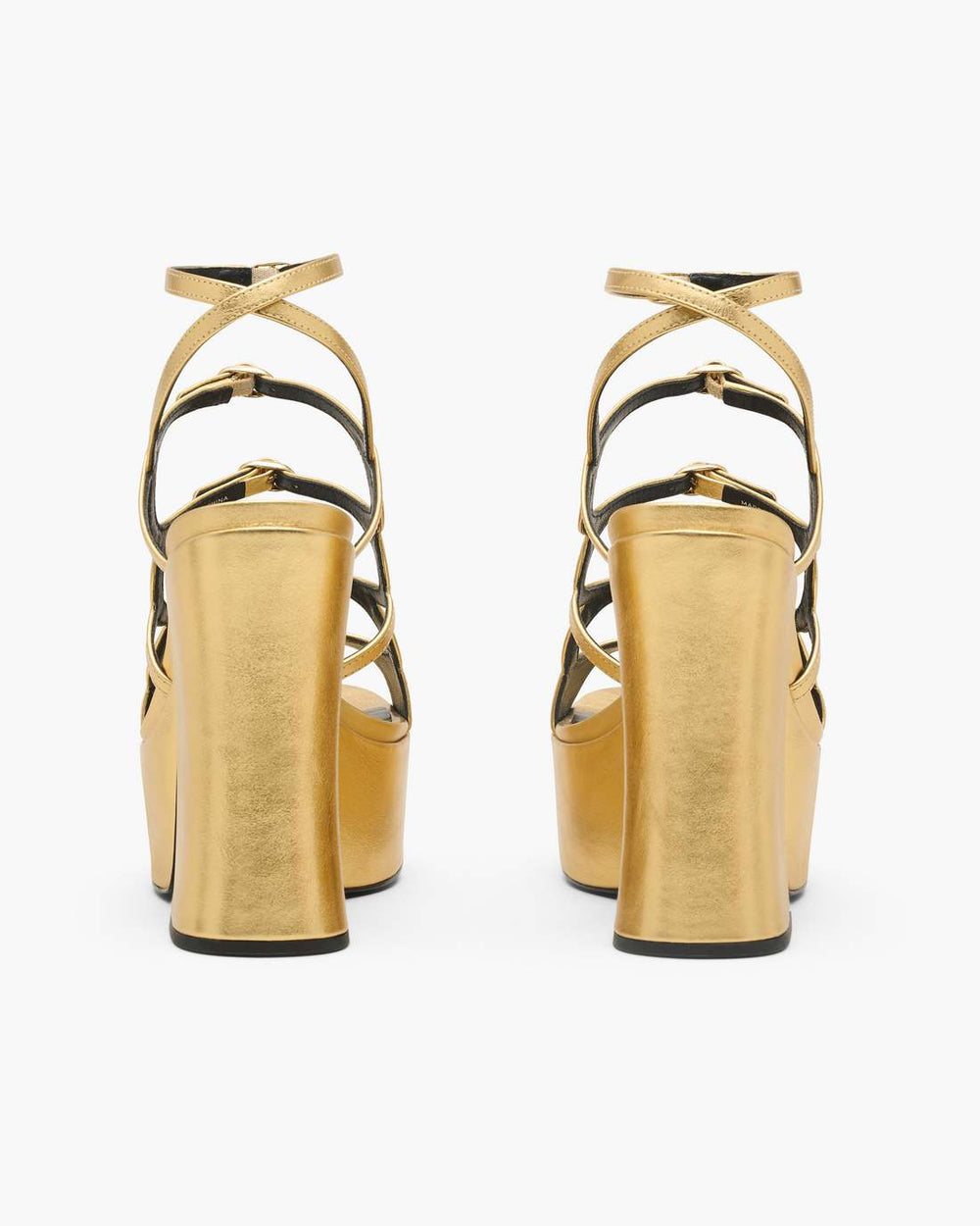Marc Jacobs New - The Metallic Leather Kiki Platform Sandal Gold