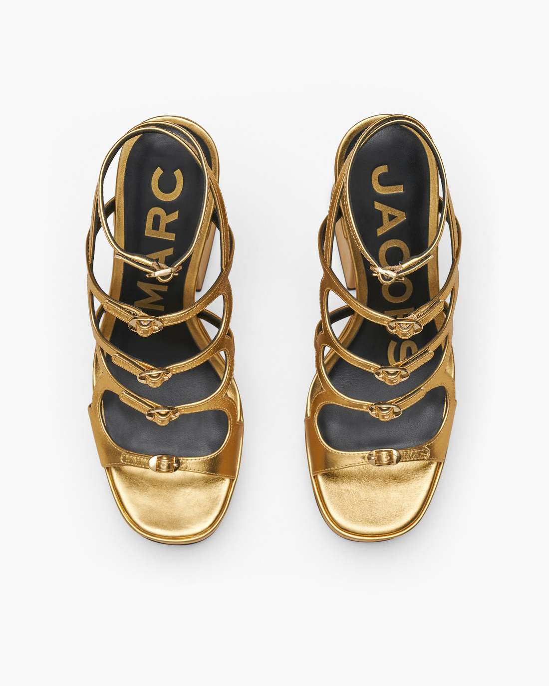 Marc Jacobs New - The Metallic Leather Kiki Platform Sandal Gold