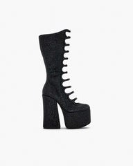 Marc Jacobs New - The Rhinestone Kiki Knee-High Boot Black/Black