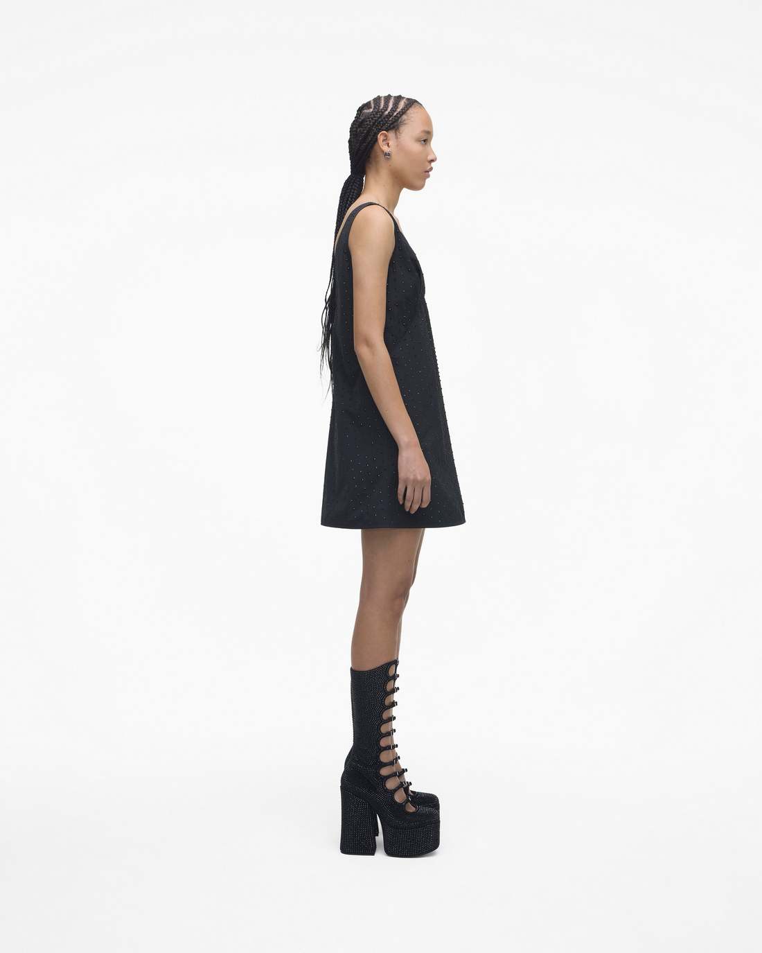 Marc Jacobs New - The Rhinestone Kiki Knee-High Boot Black/Black