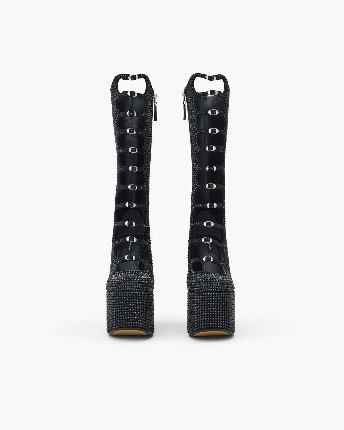 Marc Jacobs New - The Rhinestone Kiki Knee-High Boot Black/Black