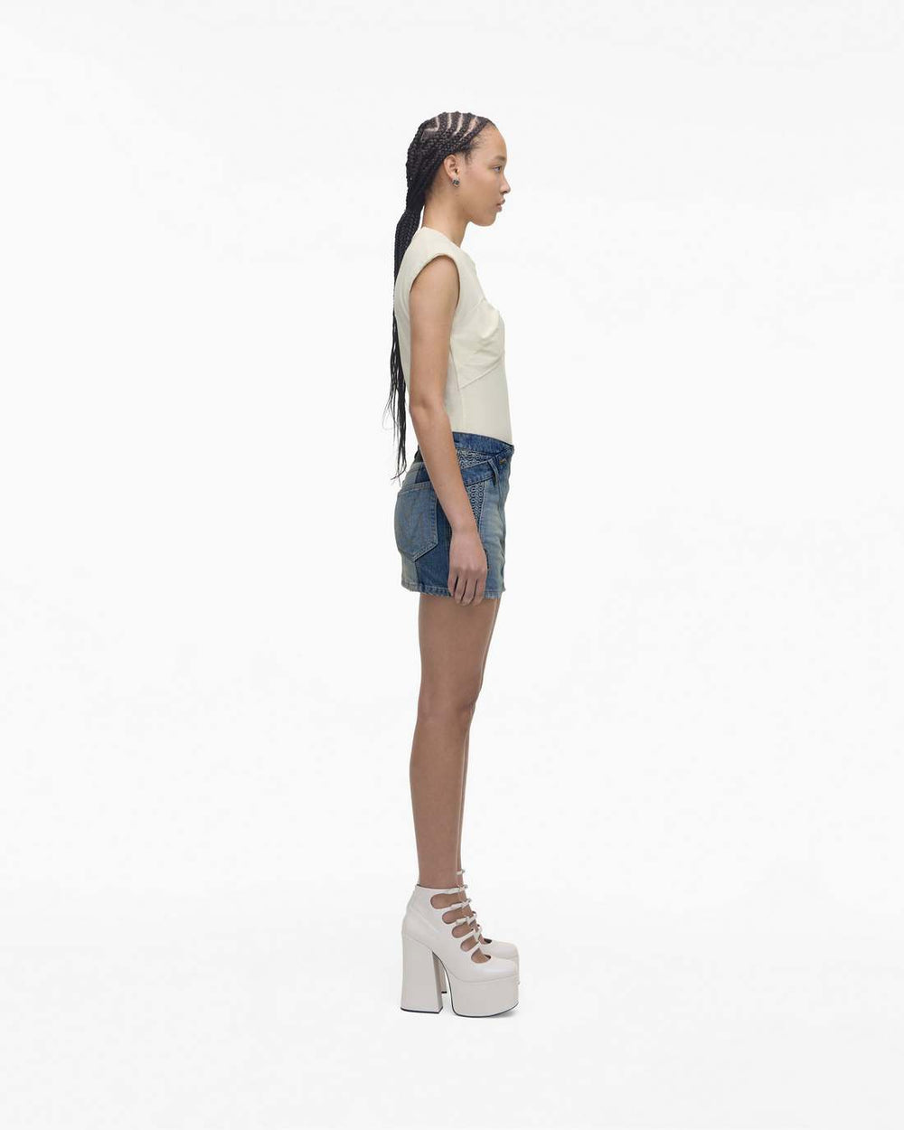 Marc Jacobs Sale - The Patent Leather Kiki Ankle Boot White
