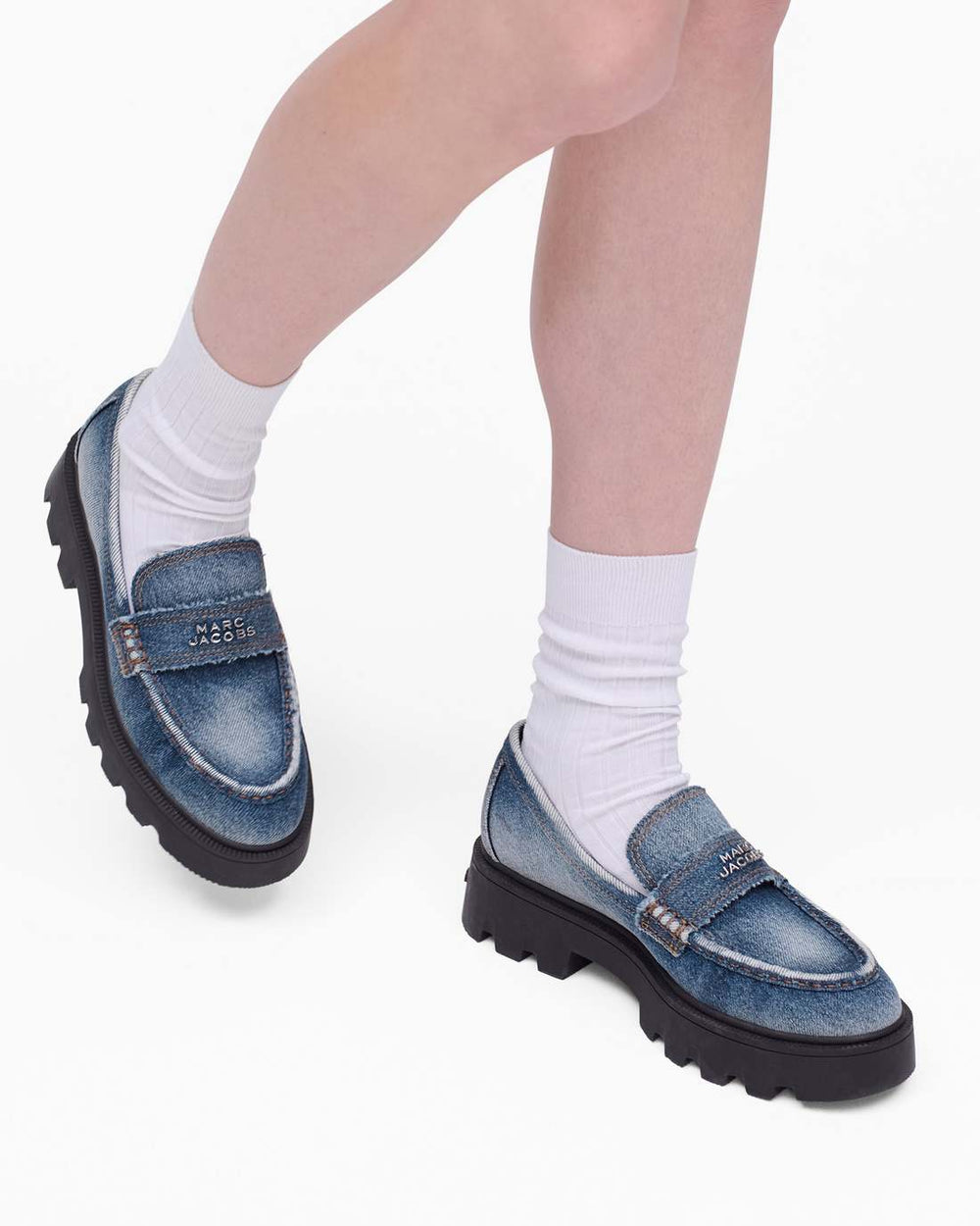Marc Jacobs Sale - The Faded Denim Frankie Loafer Faded Vintage Indigo