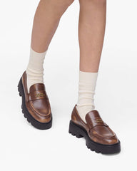 Marc Jacobs For Sale - The Distressed Leather Frankie Loafer Ebony