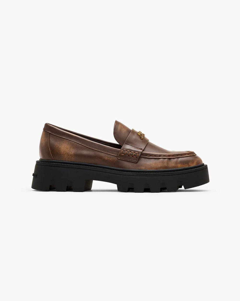 Marc Jacobs For Sale - The Distressed Leather Frankie Loafer Ebony