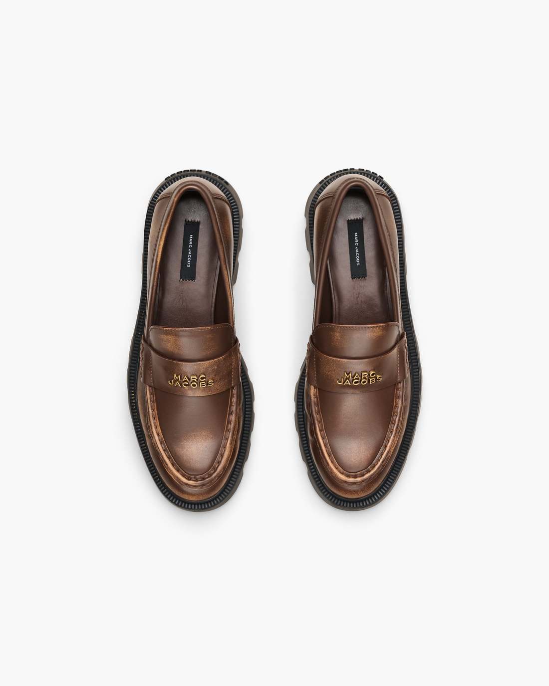 Marc Jacobs For Sale - The Distressed Leather Frankie Loafer Ebony