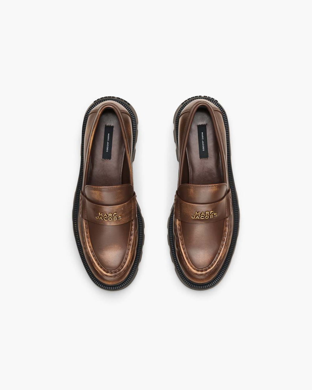 Marc Jacobs For Sale - The Distressed Leather Frankie Loafer Ebony