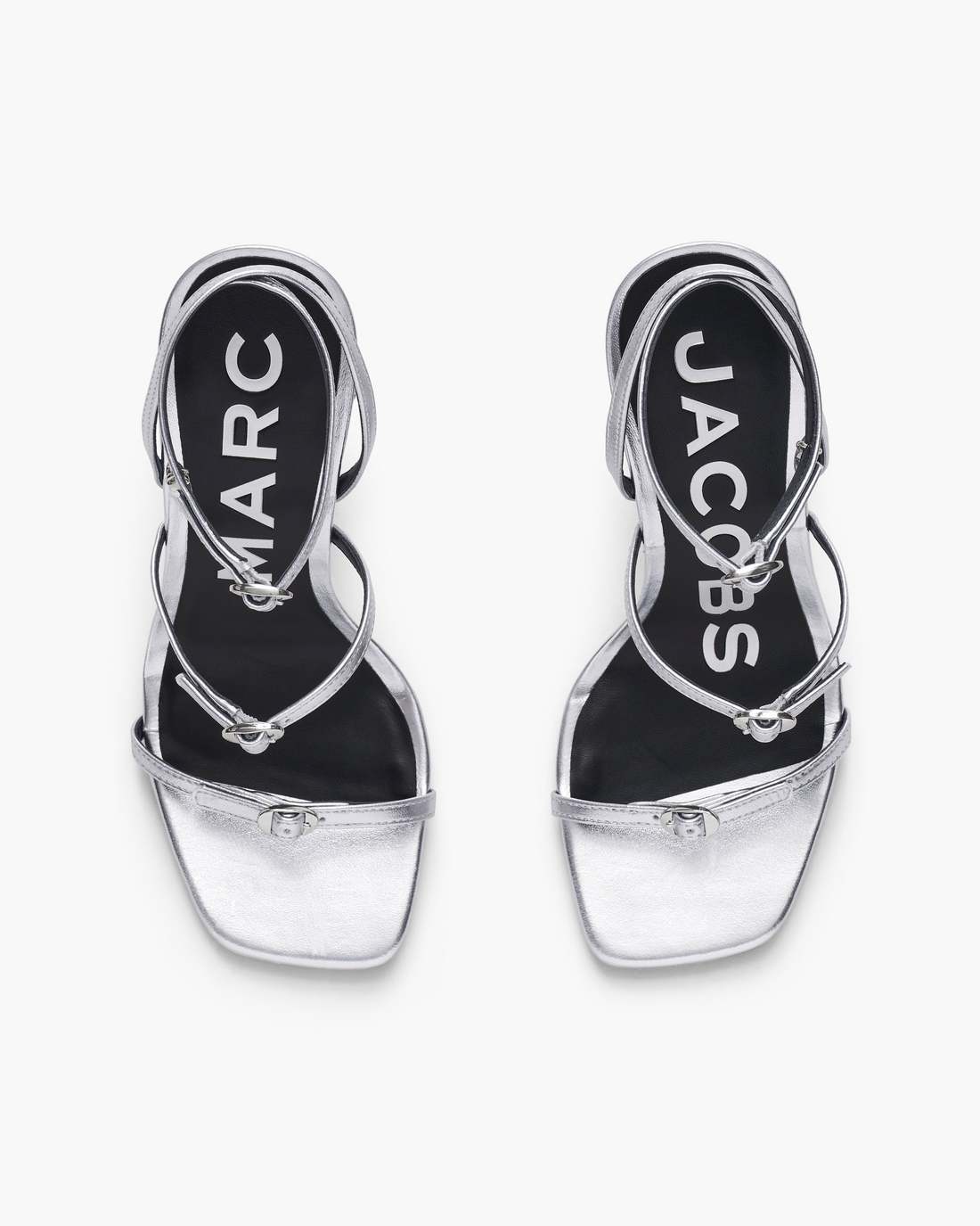 Marc Jacobs Discount - The Metallic Leather Daisy Heel Silver