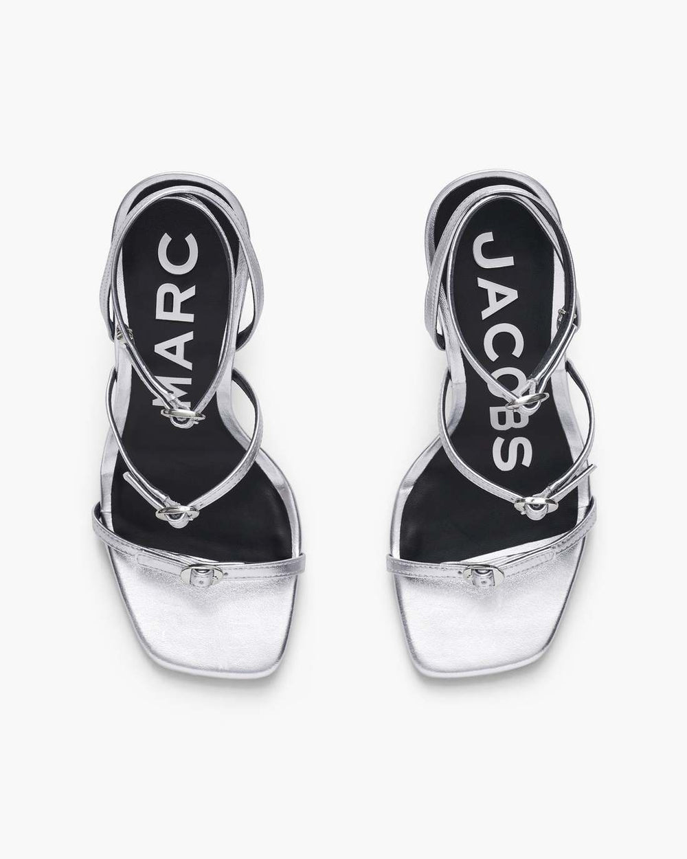 Marc Jacobs Discount - The Metallic Leather Daisy Heel Silver