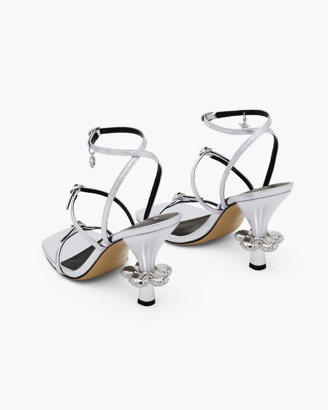 Marc Jacobs Discount - The Metallic Leather Daisy Heel Silver