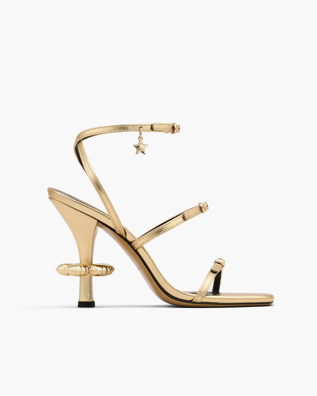 Marc Jacobs Outlet - The Metallic Leather Daisy Heel Gold
