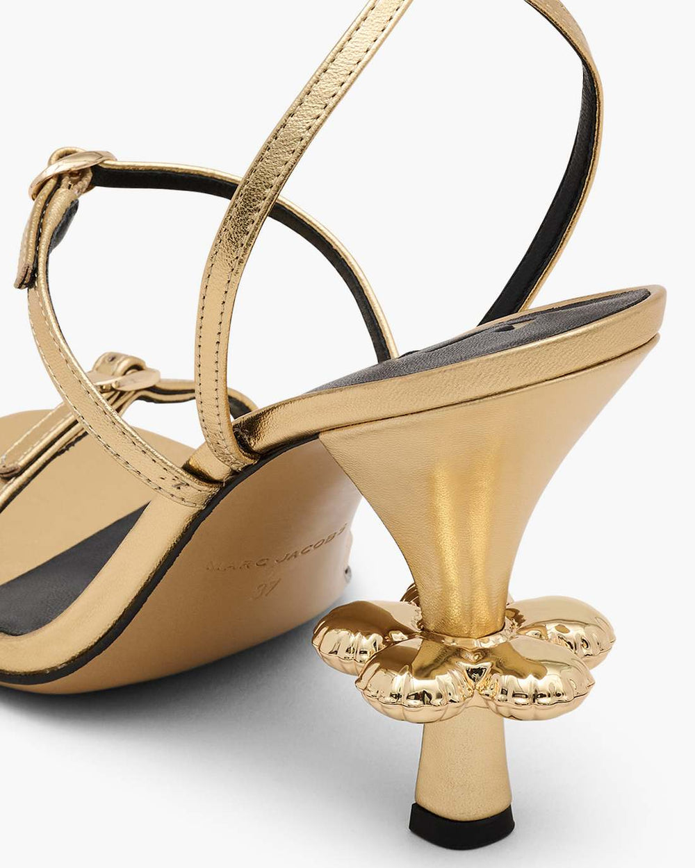 Marc Jacobs Outlet - The Metallic Leather Daisy Heel Gold
