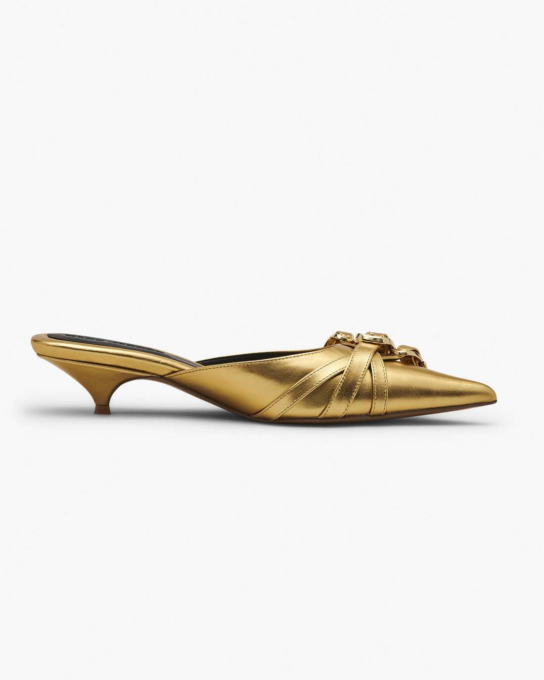 Marc Jacobs New - The Emma Kitten Heel Shiny Gold
