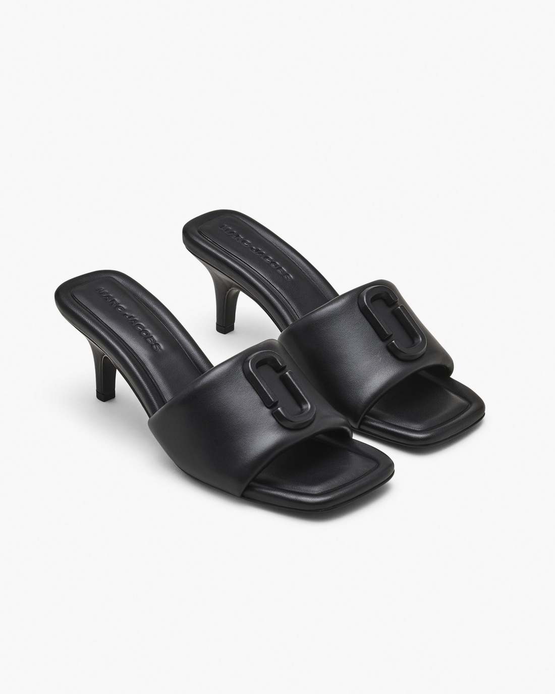 Marc Jacobs Sale - The Leather J Marc Heeled Sandal Black