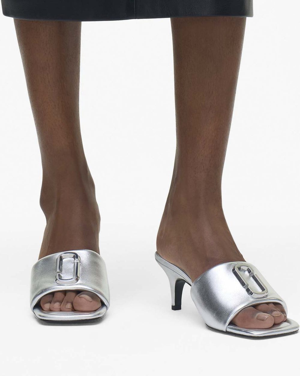 Marc Jacobs For Sale - The Metallic J Marc Heeled Sandal Silver