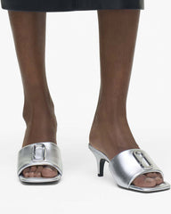 Marc Jacobs For Sale - The Metallic J Marc Heeled Sandal Silver