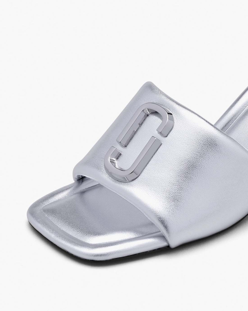 Marc Jacobs For Sale - The Metallic J Marc Heeled Sandal Silver