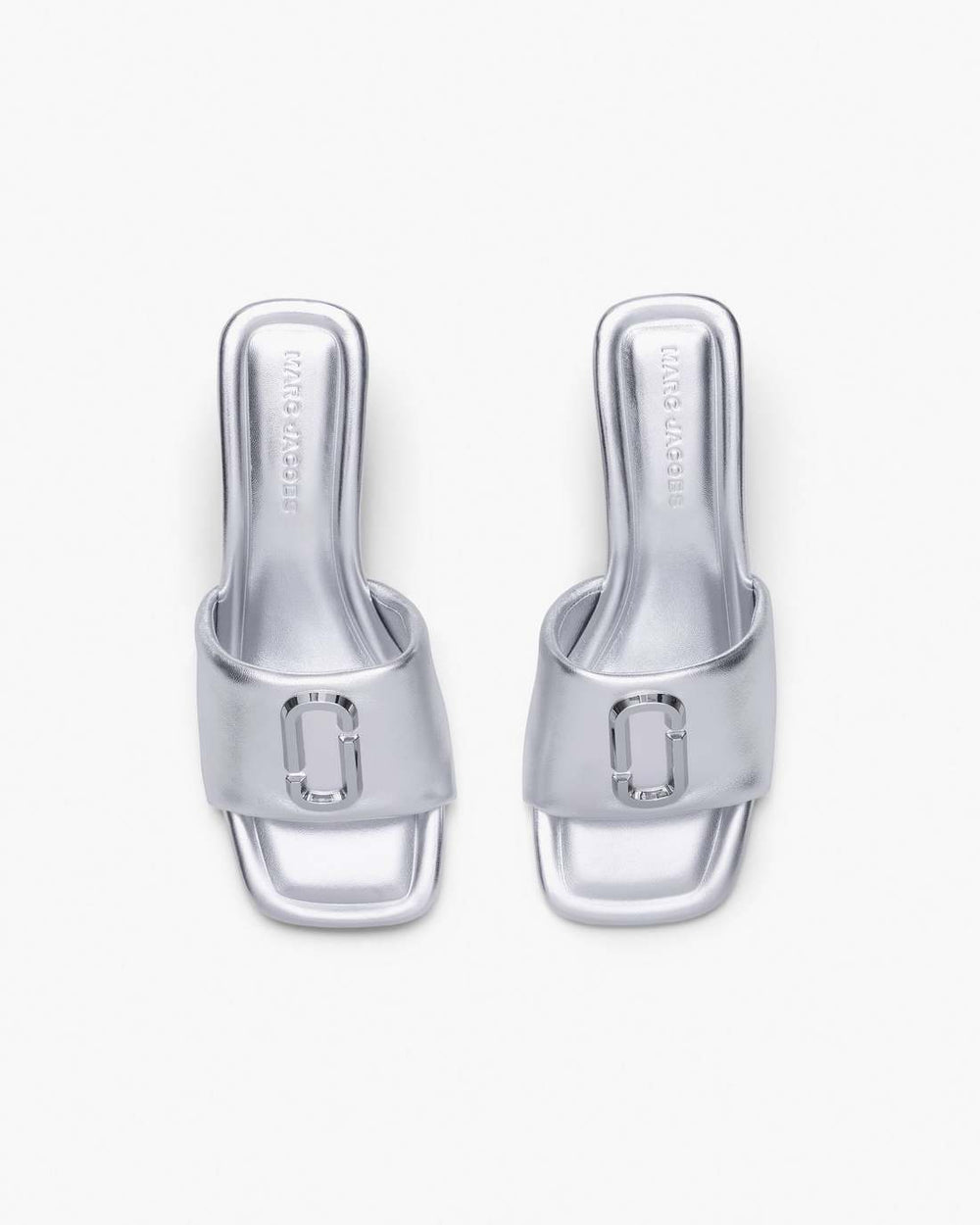 Marc Jacobs For Sale - The Metallic J Marc Heeled Sandal Silver