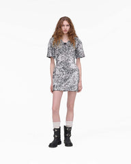 Marc Jacobs New - Sequin V-Neck Knit Dress Silver