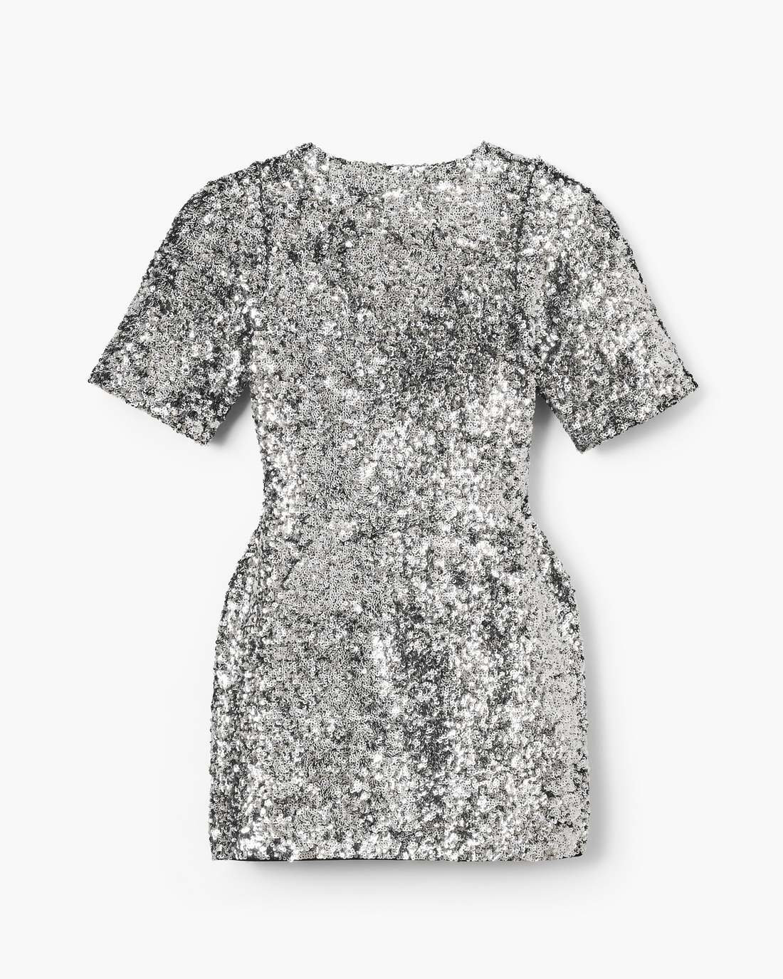 Marc Jacobs New - Sequin V-Neck Knit Dress Silver