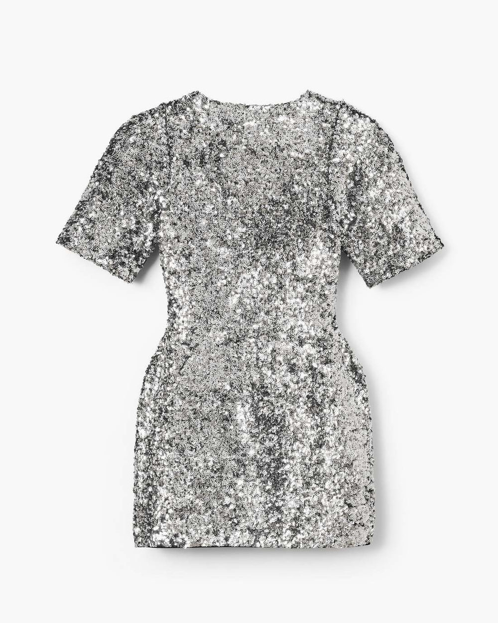 Marc Jacobs New - Sequin V-Neck Knit Dress Silver