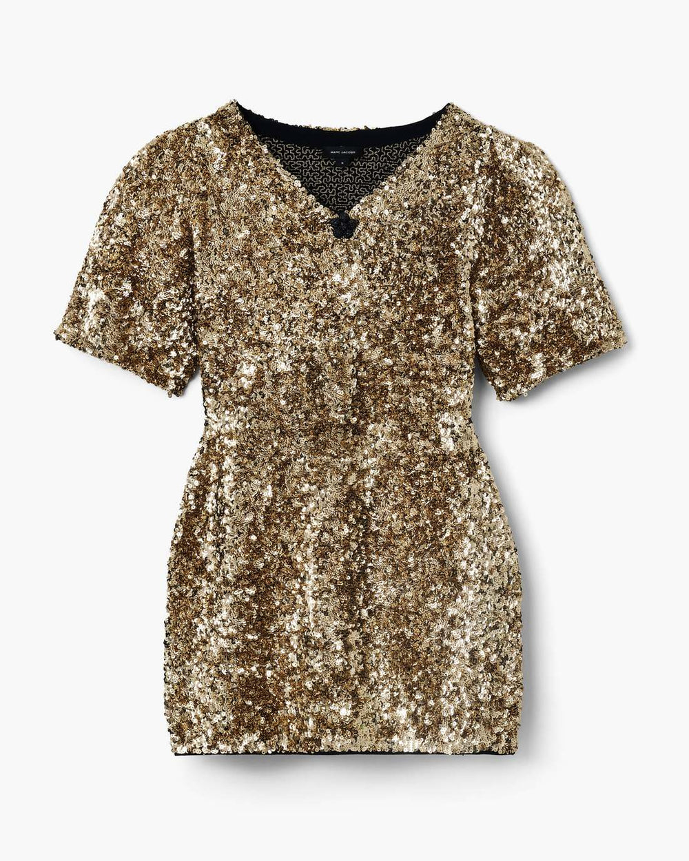 Marc Jacobs Online - Sequin V-Neck Knit Dress Gold