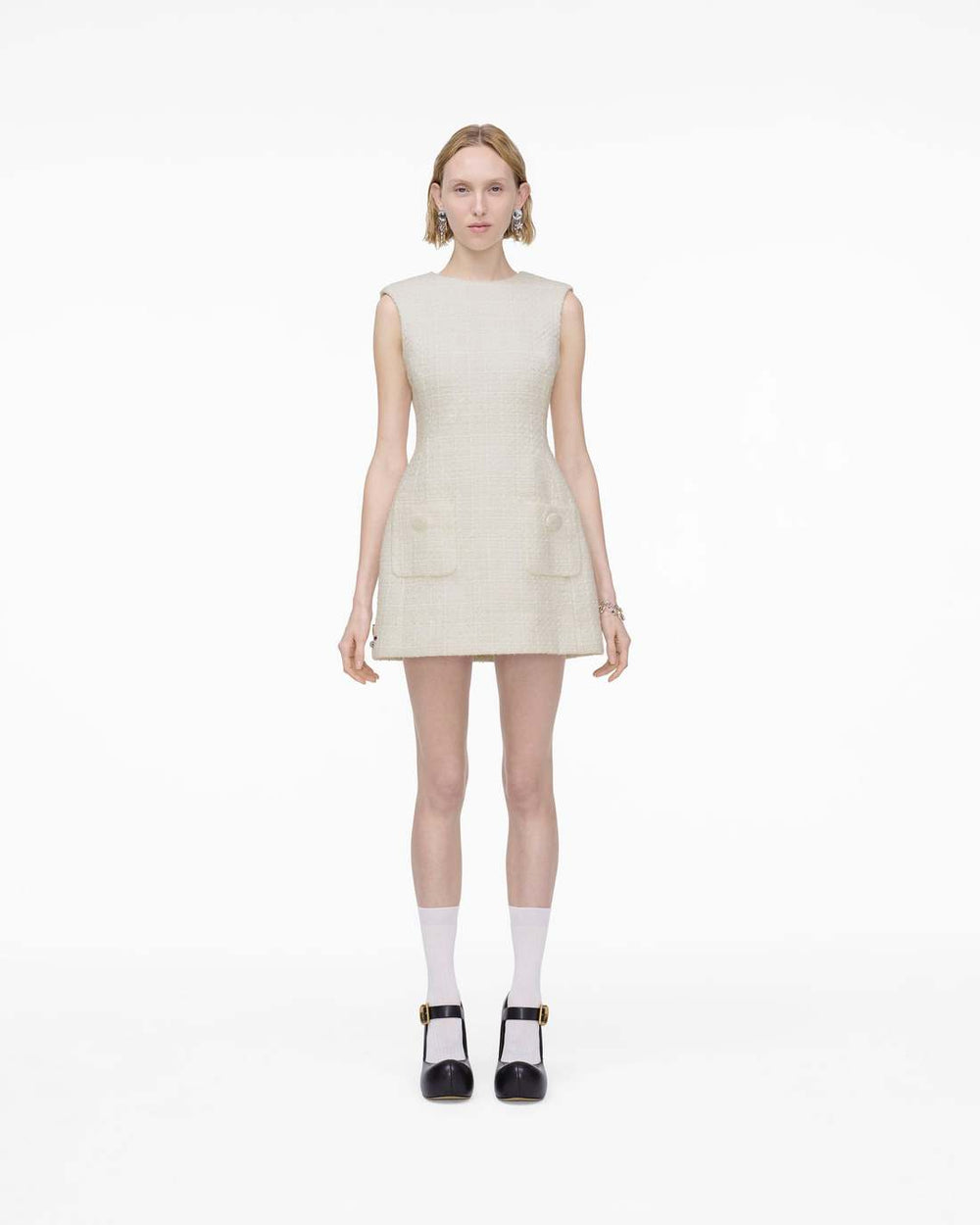 Marc Jacobs US - Sculptural Tweed Dress Ivory