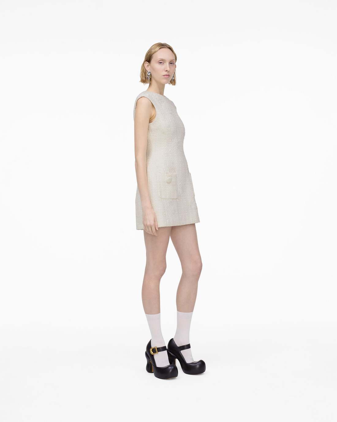 Marc Jacobs US - Sculptural Tweed Dress Ivory
