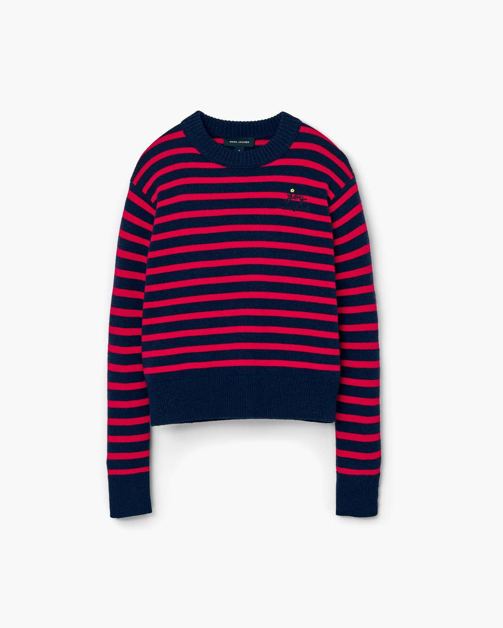 Marc Jacobs New - Joy Striped Crewneck Navy/Red