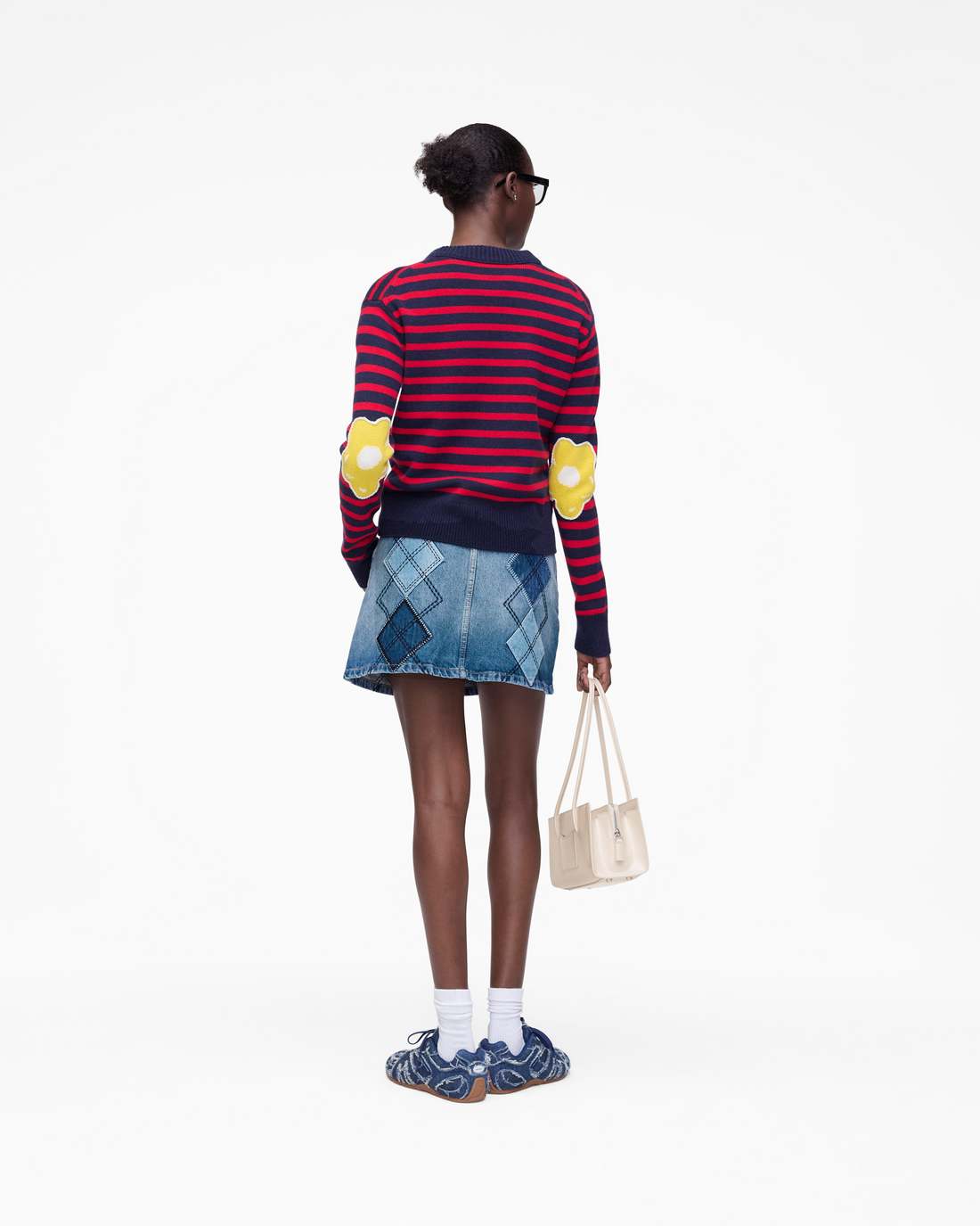 Marc Jacobs New - Joy Striped Crewneck Navy/Red